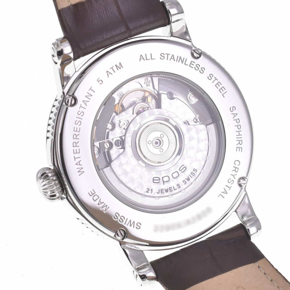 with paper EPOS Emotion 3390AGY Date Stainless Steel Leather gray Dial Automatic Men's
 Watch P#141143