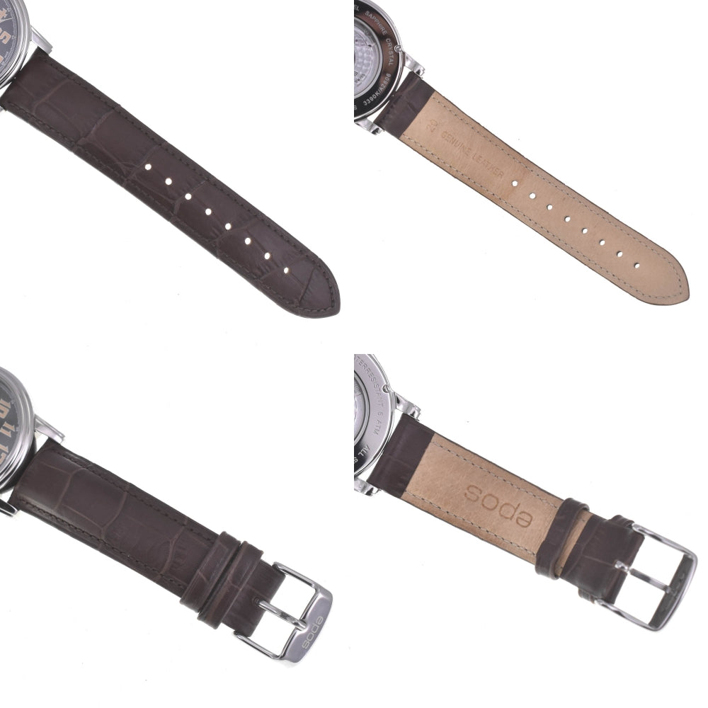 with paper EPOS Emotion 3390AGY Date Stainless Steel Leather gray Dial Automatic Men's
 Watch P#141143