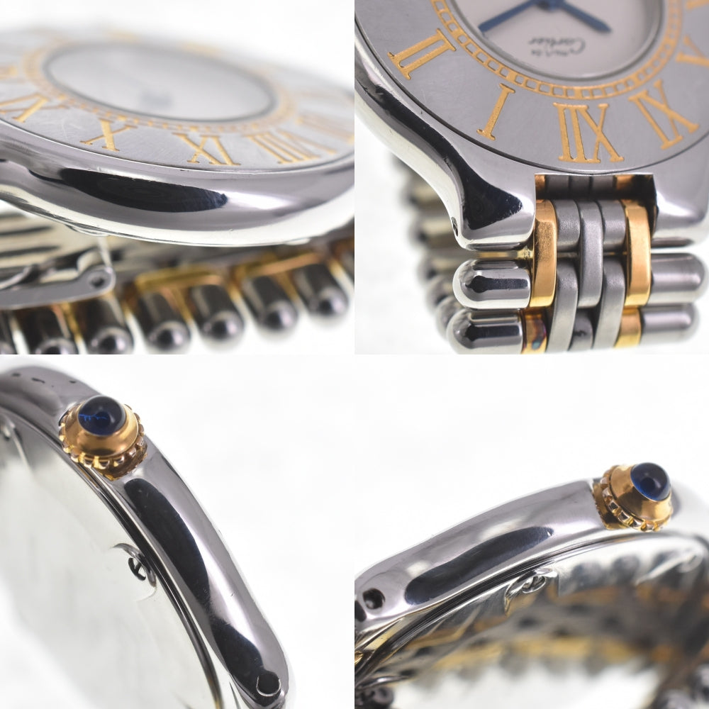CARTIER Must21 W10051F4 Stainless Steel/Gold Plated Ivory Dial Quartz Ladies
 Watch Q#141165