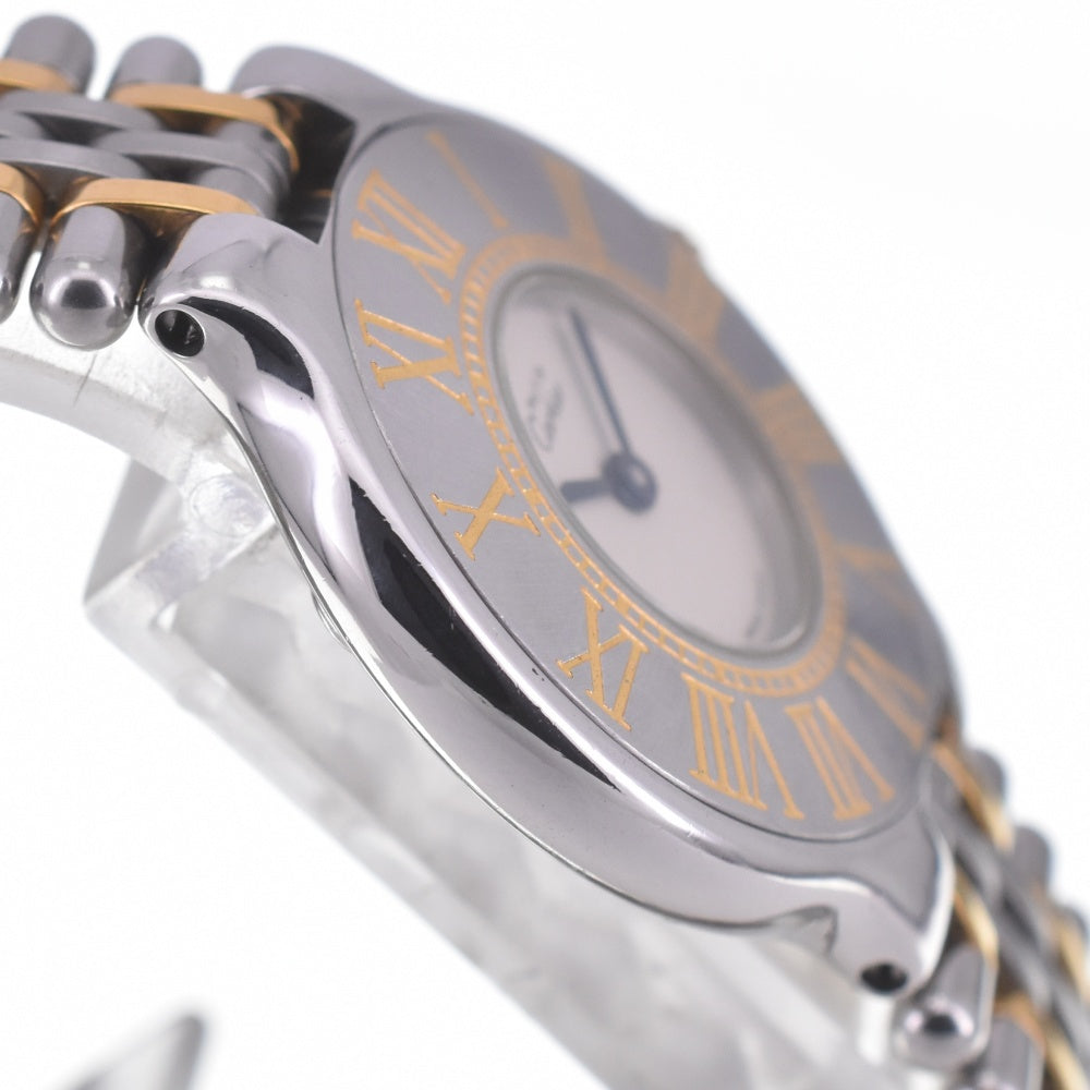 CARTIER Must21 W10051F4 Stainless Steel/Gold Plated Ivory Dial Quartz Ladies
 Watch Q#141165