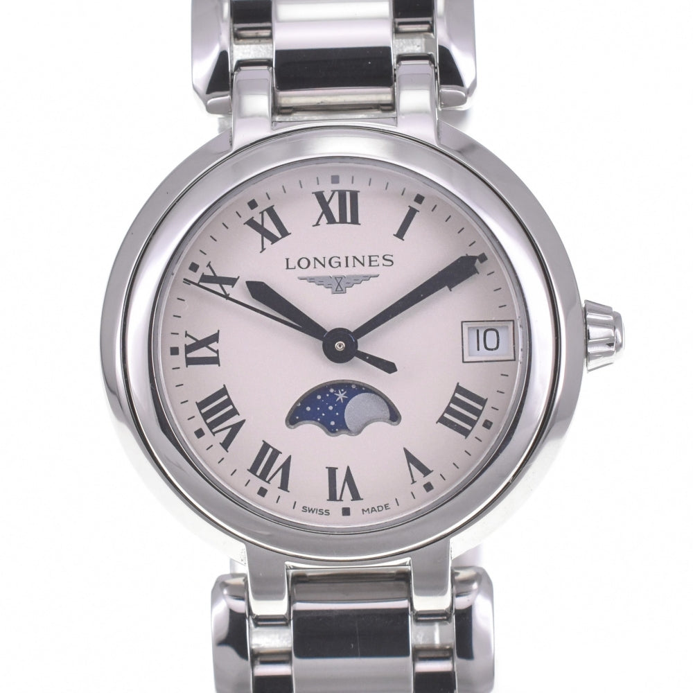 with paper LONGINES Primalna L8.115.4.71.6 Moon phase date Silver Dial Quartz Ladies
 Watch Q#141176