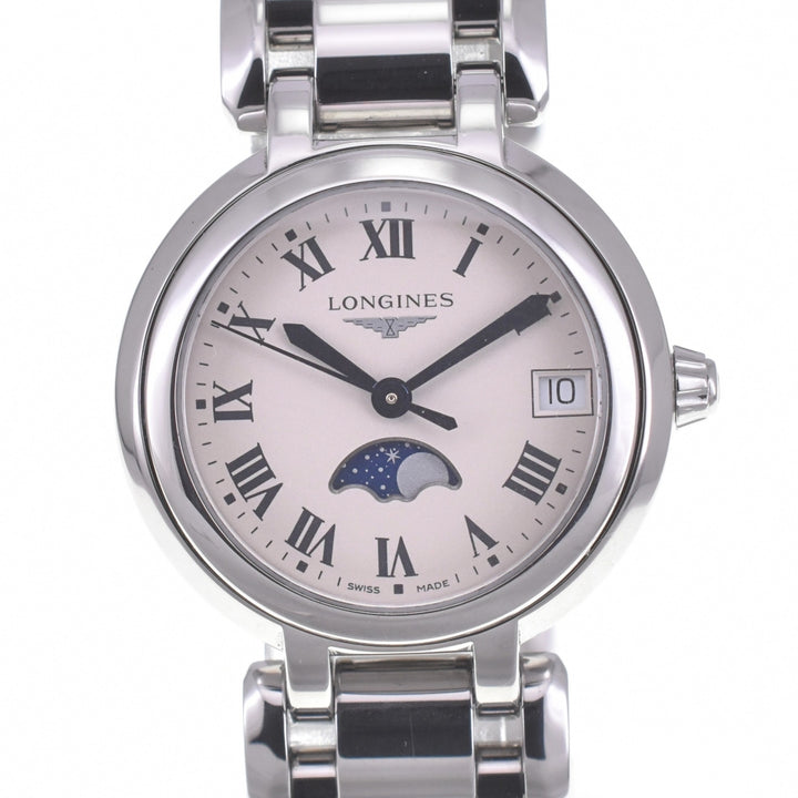 with paper LONGINES Primalna L8.115.4.71.6 Moon phase date Silver Dial Quartz Ladies
 Watch Q#141176