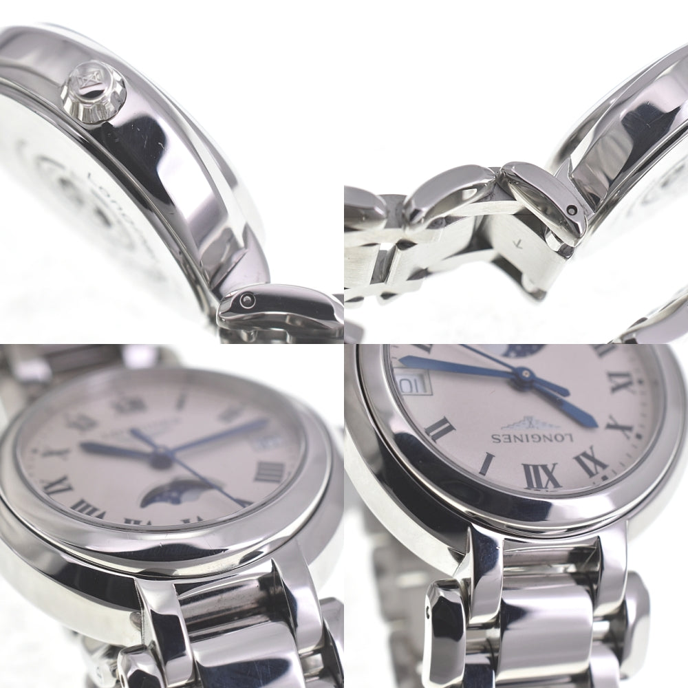 with paper LONGINES Primalna L8.115.4.71.6 Moon phase date Silver Dial Quartz Ladies
 Watch Q#141176