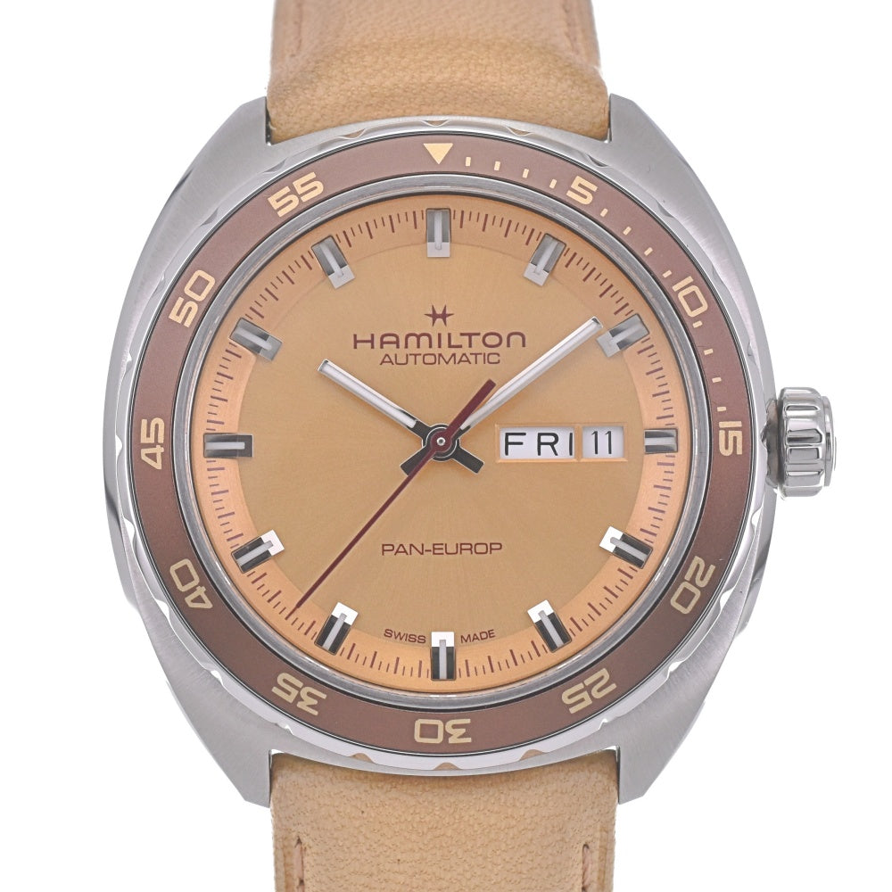 with paper HAMILTON American Classic Pan Euro H354350 Day date Metallic beige Dial Automatic Men's
 Watch P#141193