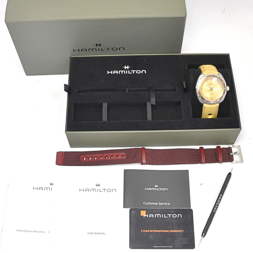 with paper HAMILTON American Classic Pan Euro H354350 Day date Metallic beige Dial Automatic Men's
 Watch P#141193