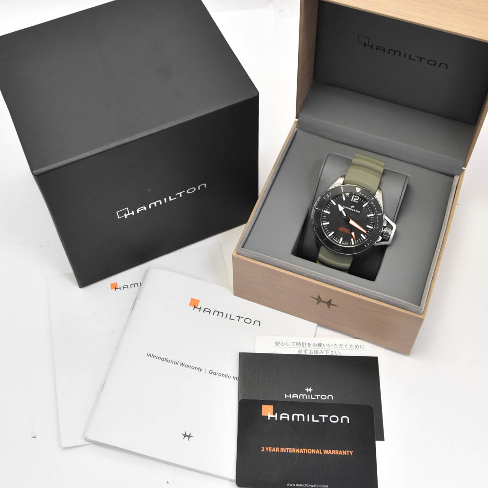 with paper HAMILTON Khaki navy open water H778250 black Dial Automatic Men's
 Watch P#141194