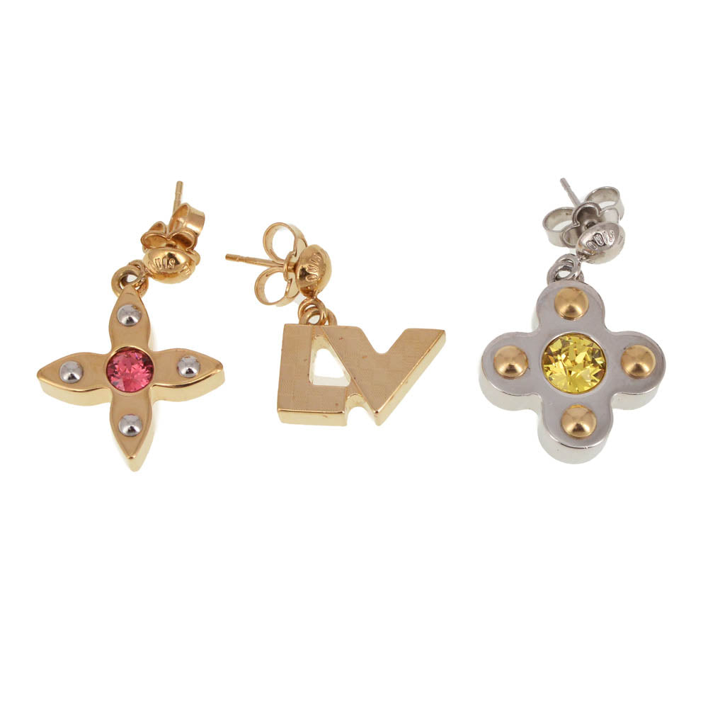 LOUIS VUITTON earring Bookle Doreuil Love Letters M67037 metal Ladies
 jewelry S#141195