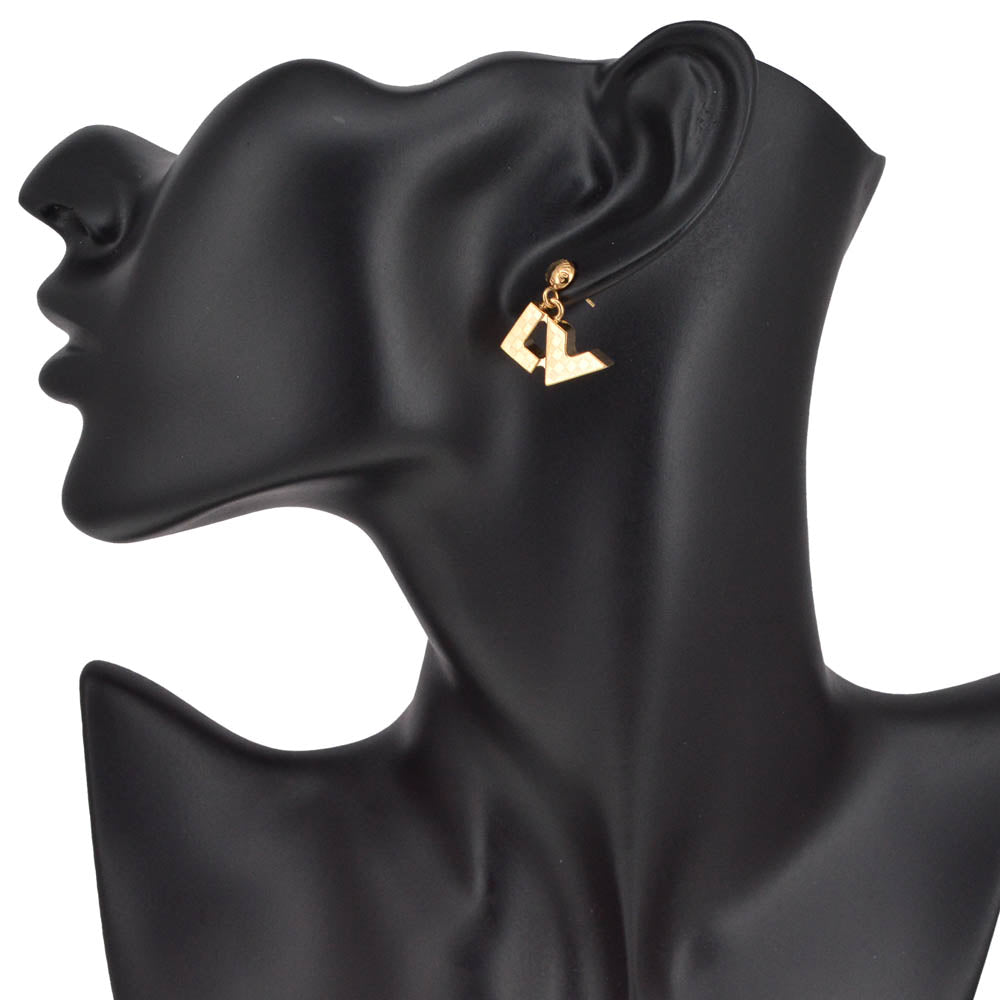 LOUIS VUITTON earring Bookle Doreuil Love Letters M67037 metal Ladies
 jewelry S#141195