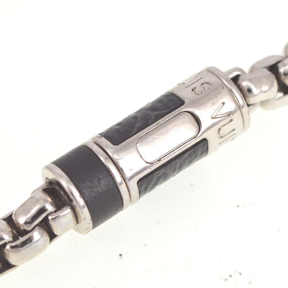 LOUIS VUITTON Chain Monogram Eclipse M63107 Bracelet Men's
 jewelry S#141198