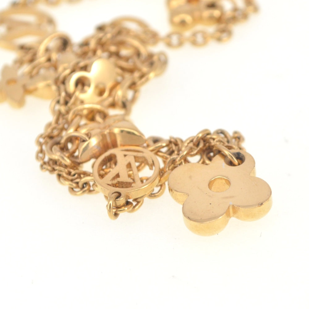LOUIS VUITTON Necklace Collier Blooming Strass M64855 Gold Plated Ladies
 jewelry S#141202