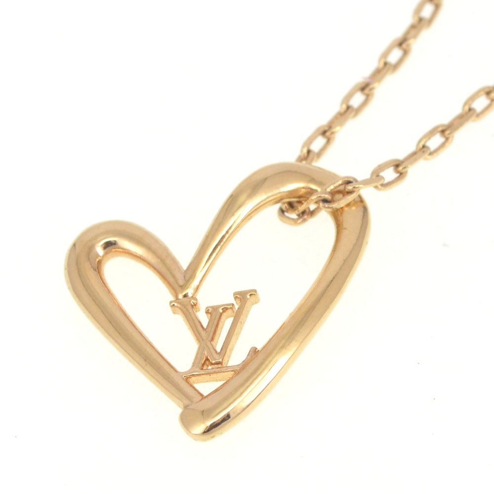 LOUIS VUITTON Necklace Corie Heart Falling in Love M00465 Gold Plated Ladies
 jewelry S#141215