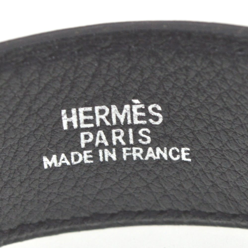 HERMES Artemis Bracelet Leather Metal Black Ladies
 jewelry S#141220