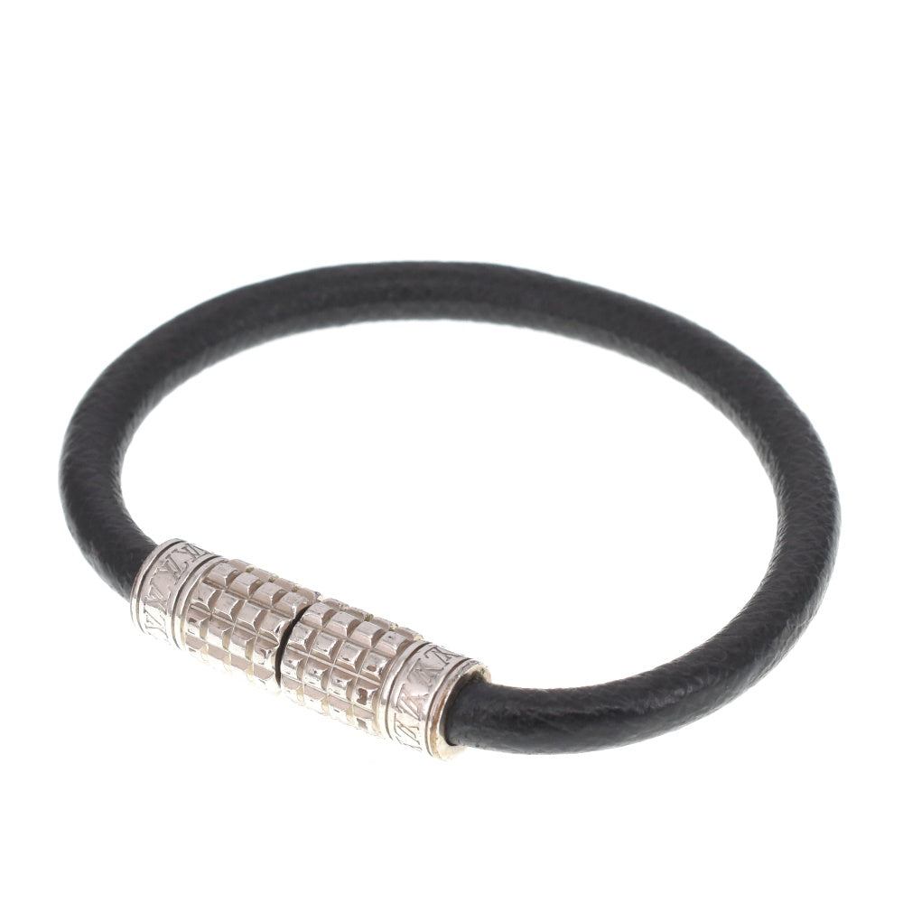 LOUIS VUITTON Bracelet Taiga M6629E brass digit Men's
 jewelry S#141223