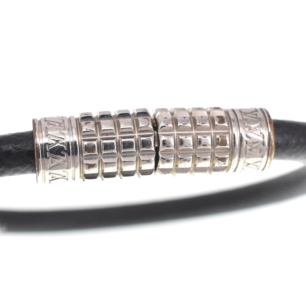 LOUIS VUITTON Bracelet Taiga M6629E brass digit Men's
 jewelry S#141223