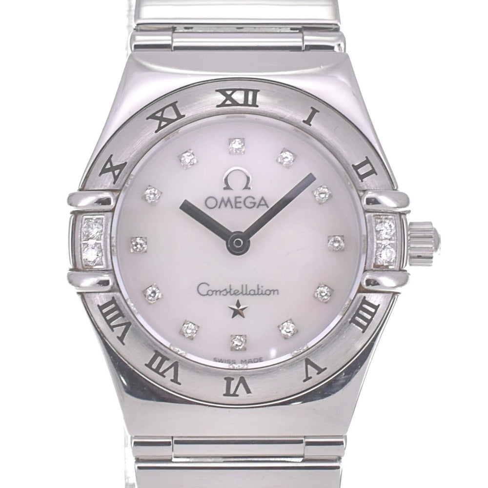 OMEGA Constellation Mini My Choice 1566.76 12P diamond White shell Dial Quartz Ladies
 Watch A#141244