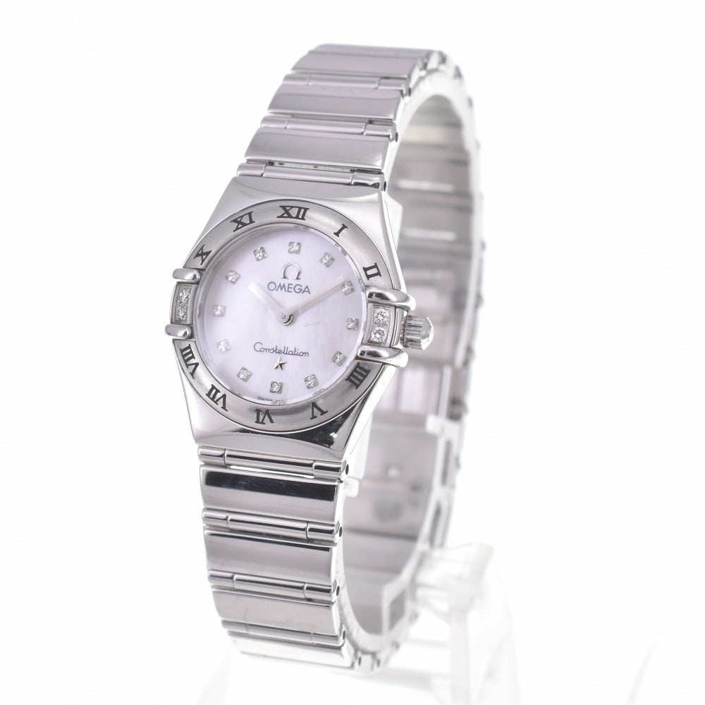 OMEGA Constellation Mini My Choice 1566.76 12P diamond White shell Dial Quartz Ladies
 Watch A#141244
