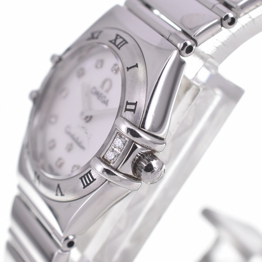 OMEGA Constellation Mini My Choice 1566.76 12P diamond White shell Dial Quartz Ladies
 Watch A#141244