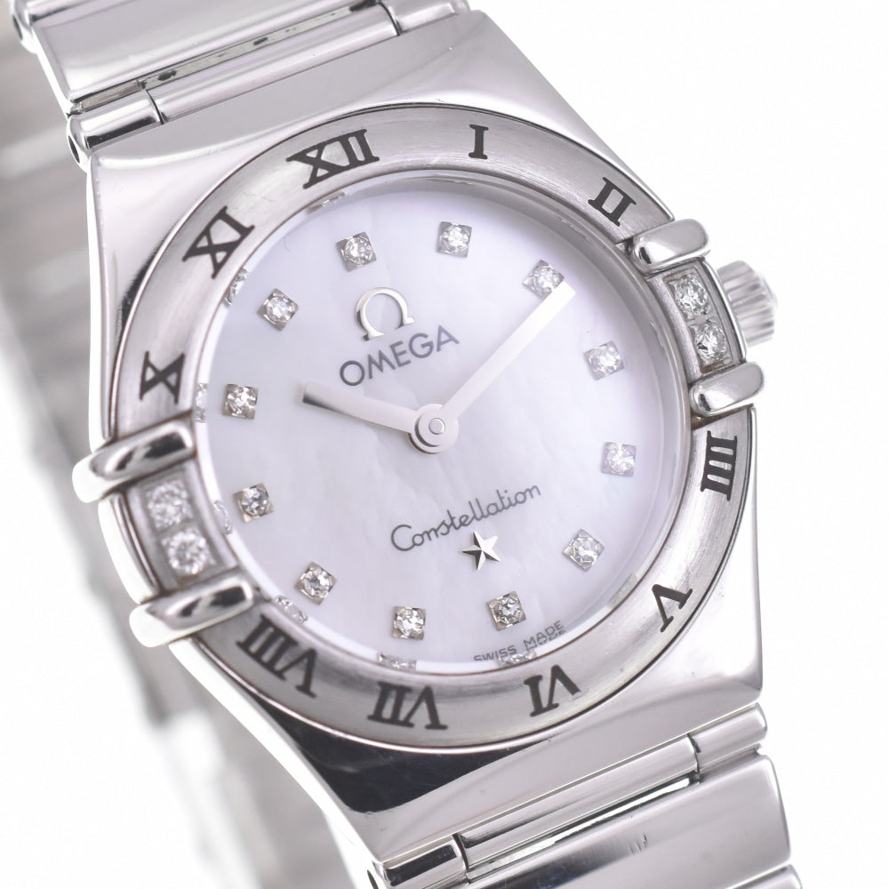 OMEGA Constellation Mini My Choice 1566.76 12P diamond White shell Dial Quartz Ladies
 Watch A#141244
