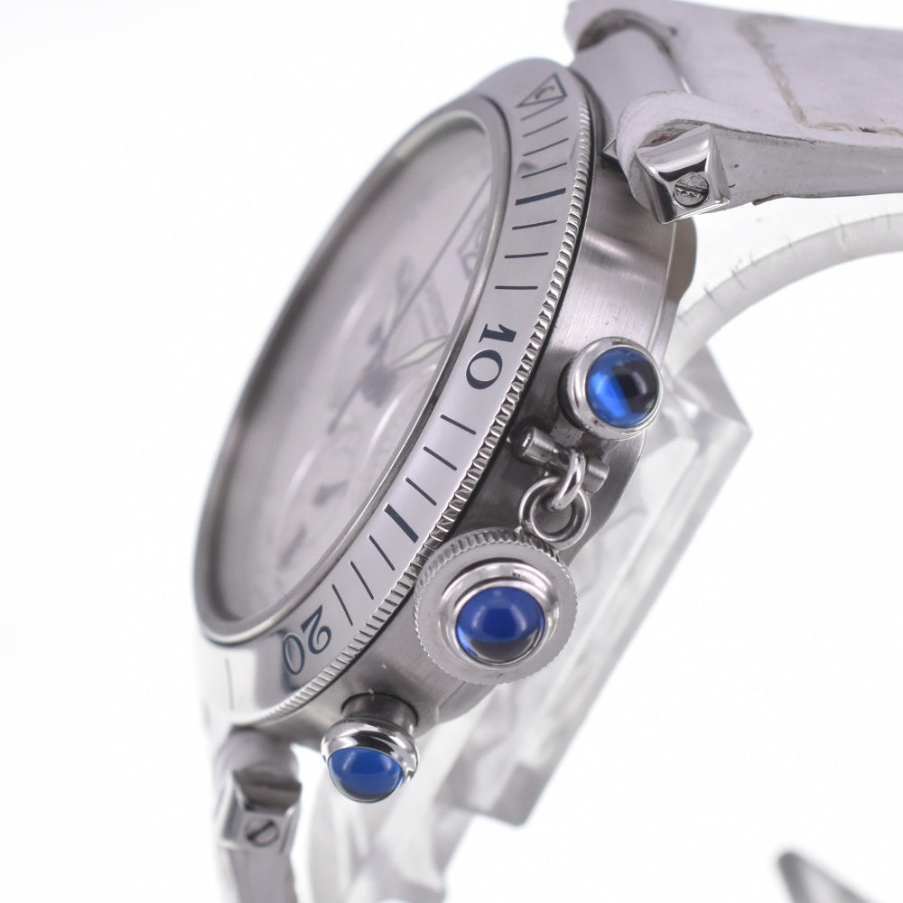 with paper CARTIER Pasha 1.5" chronograph W3103055 Date Silver Dial Automatic Men's
 Watch Q#141253