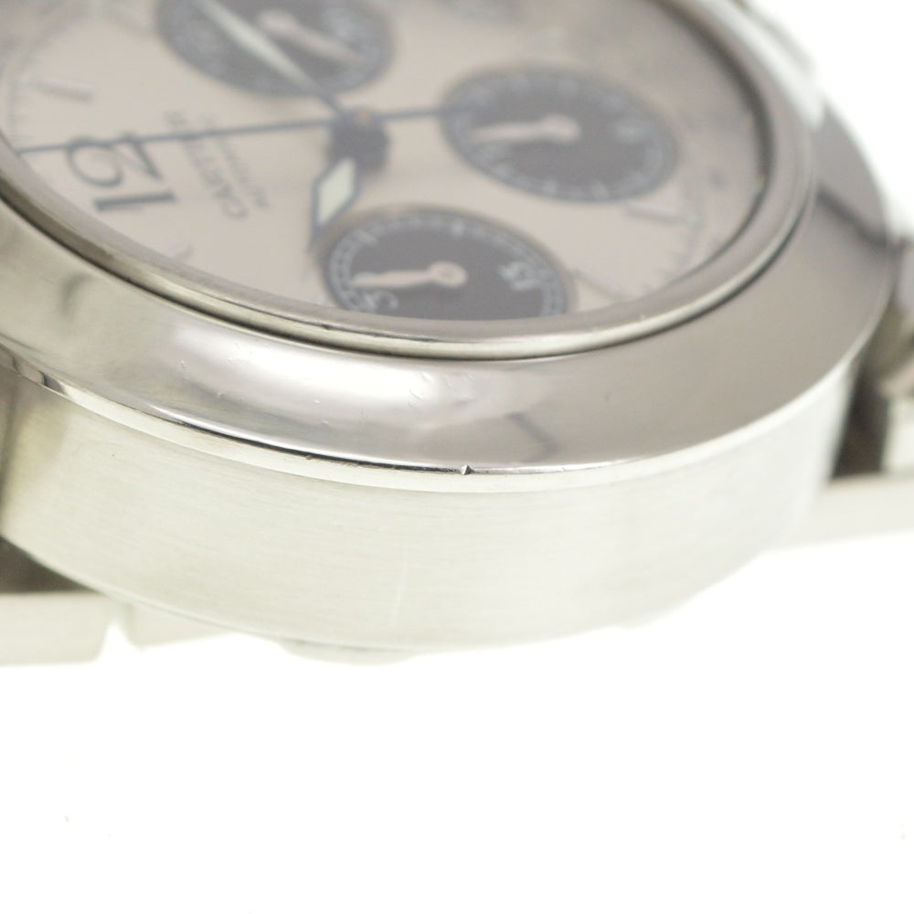 CARTIER Pasha C W31048M7 Chronograph Date Silver / Black Dial Automatic Unisex
 Watch Q#141255
