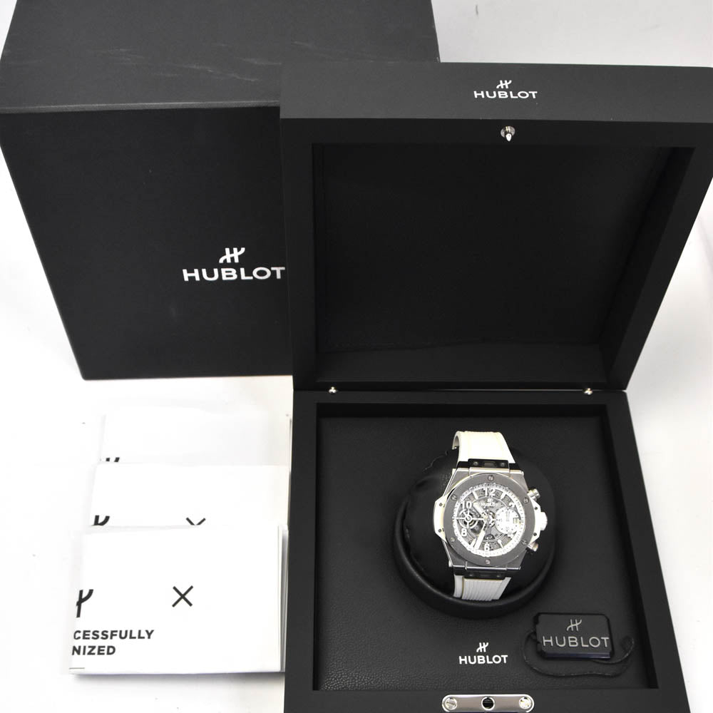 HUBLOT Big Bang Unico Titanium White 441.NE.2011.RW Chronograph Date White / skeleton Dial Automatic Men's
 Watch Q#141265