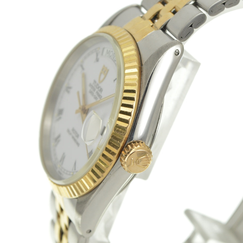 with paper TUDOR Prince Day Date 76213 Stainless Steel/YG/Gold Plated white Dial Automatic Men's
 Watch R#141267