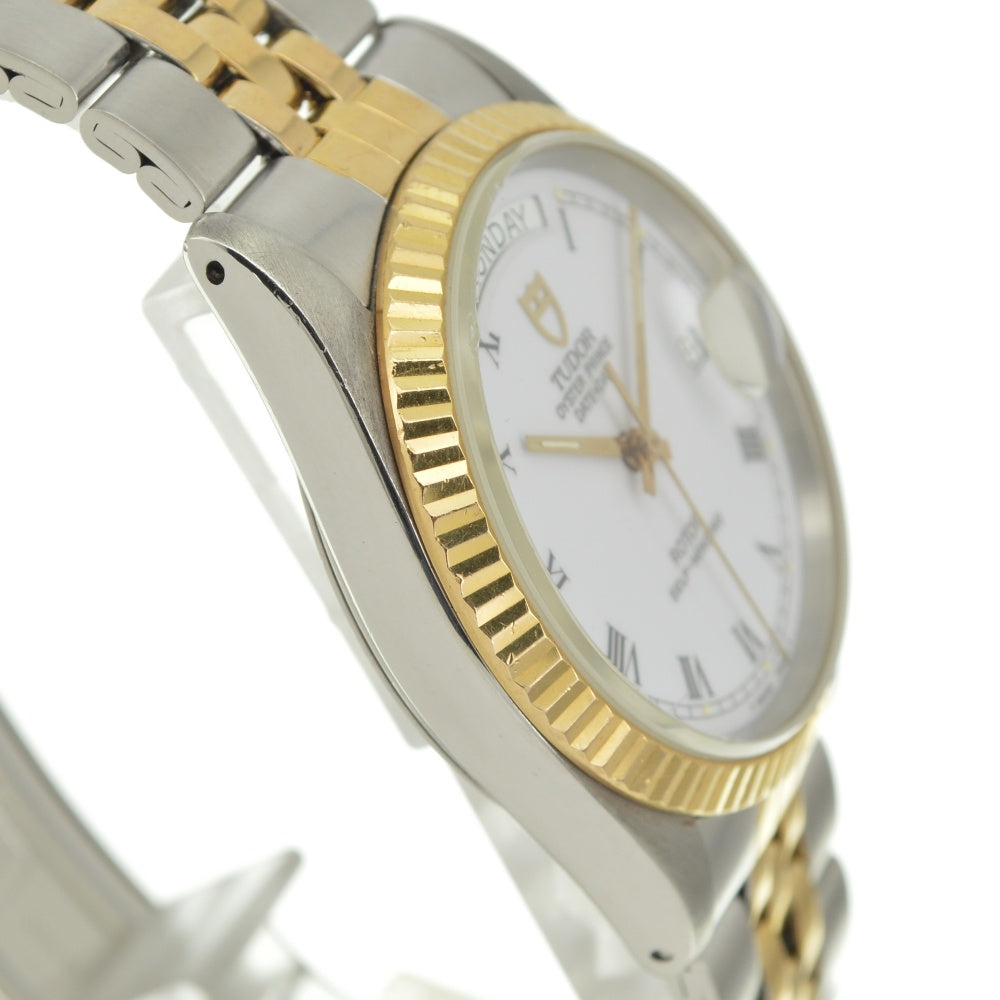 with paper TUDOR Prince Day Date 76213 Stainless Steel/YG/Gold Plated white Dial Automatic Men's
 Watch R#141267