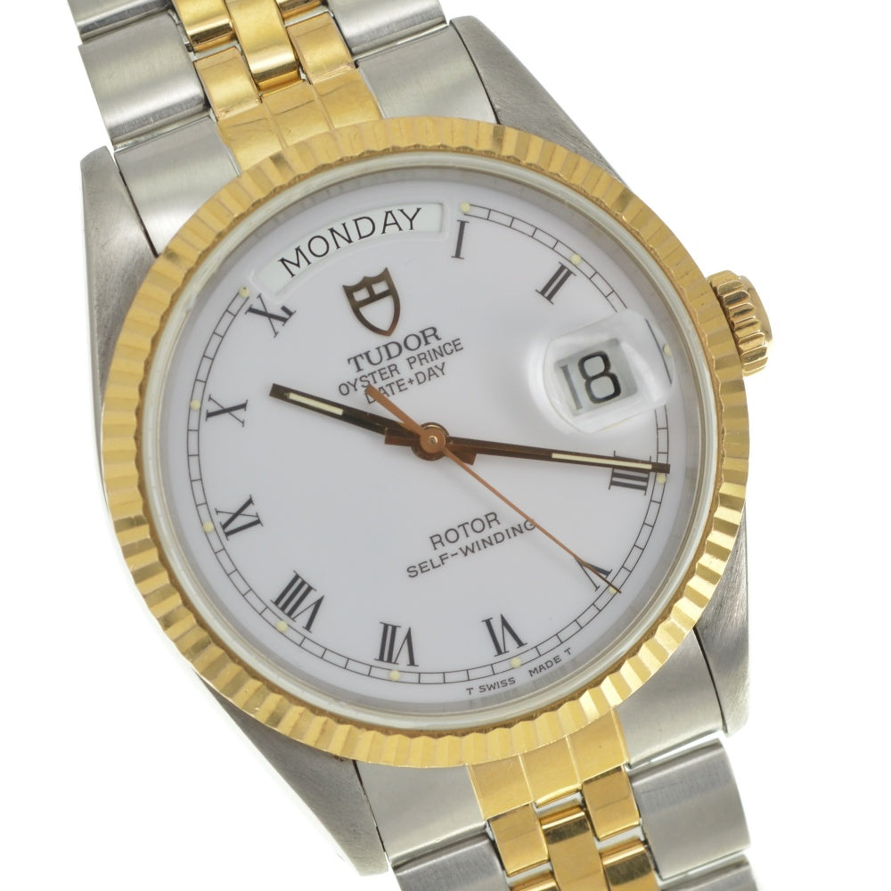 with paper TUDOR Prince Day Date 76213 Stainless Steel/YG/Gold Plated white Dial Automatic Men's
 Watch R#141267