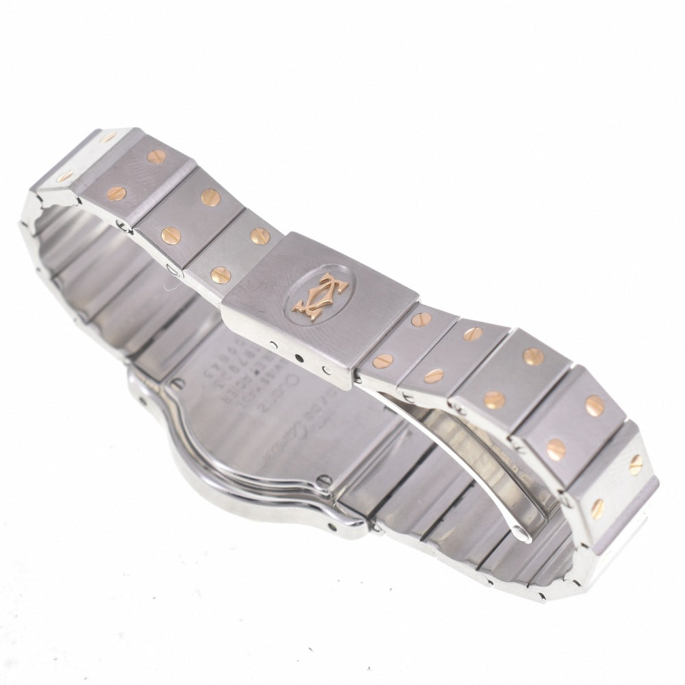 CARTIER Santos Octagon SM 187903 K18YG/Stainless Steel Ivory Dial Quartz Ladies
 Watch A#141269