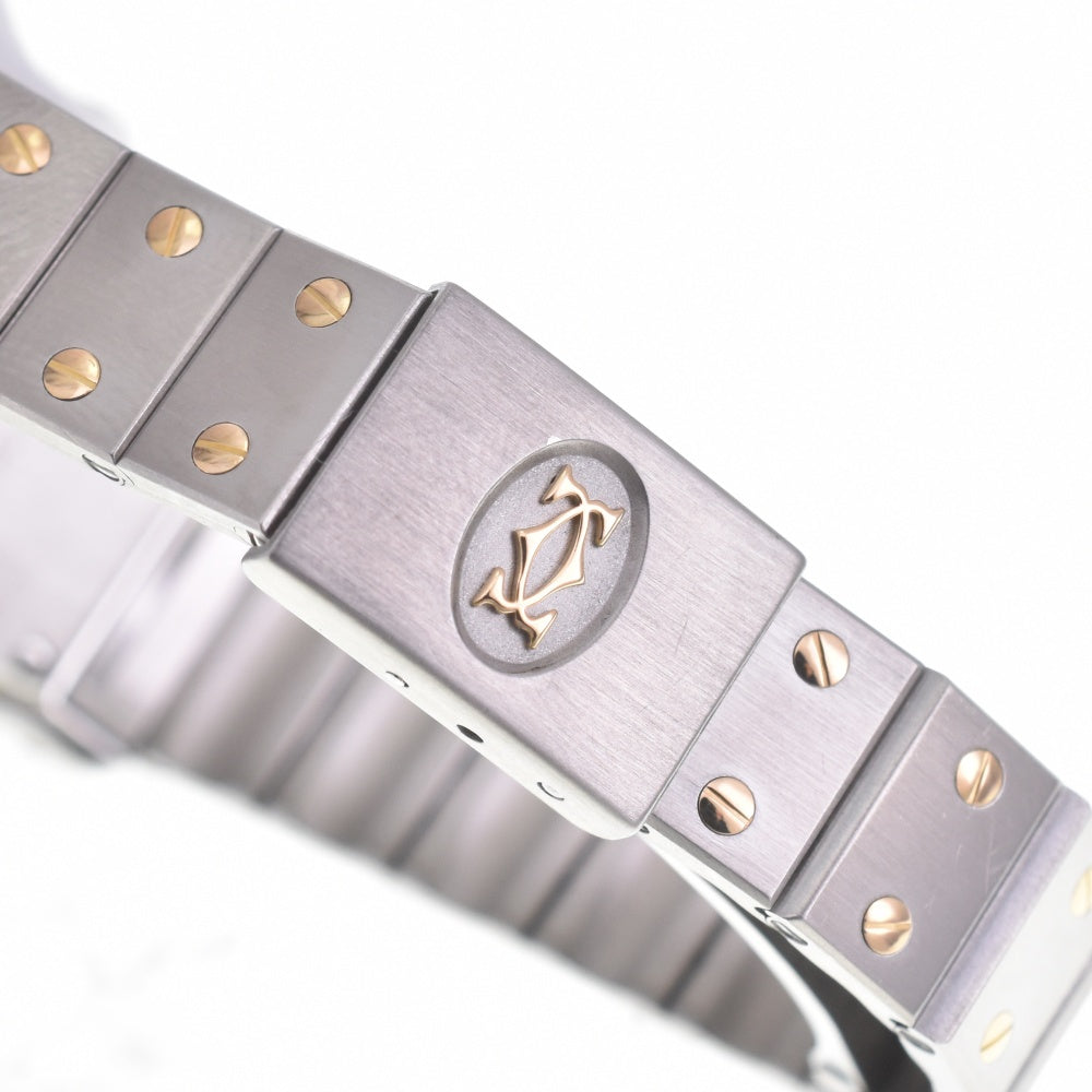 CARTIER Santos Octagon SM 187903 K18YG/Stainless Steel Ivory Dial Quartz Ladies
 Watch A#141269