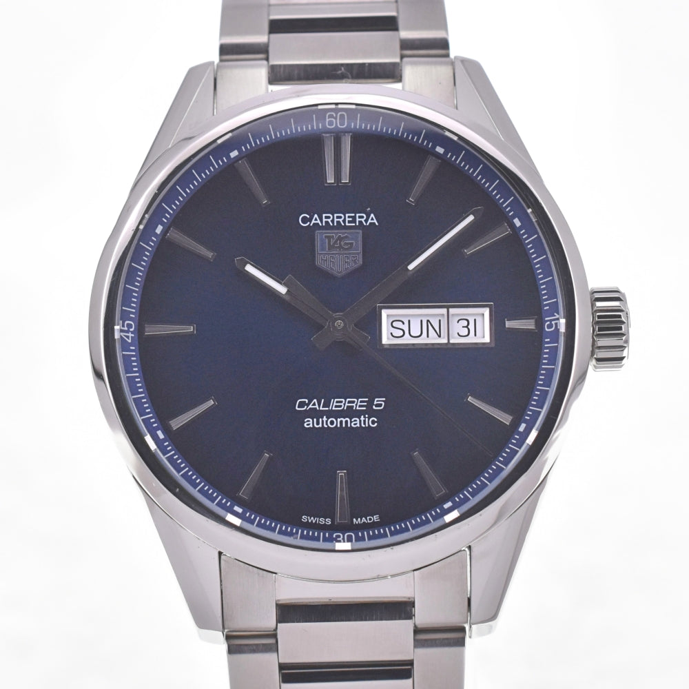 TAG HEUER Carrera Caliber 5 WAR201E Day date blue Dial Automatic Men's
 Watch R#141274