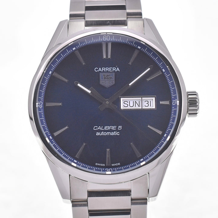 TAG HEUER Carrera Caliber 5 WAR201E Day date blue Dial Automatic Men's
 Watch R#141274