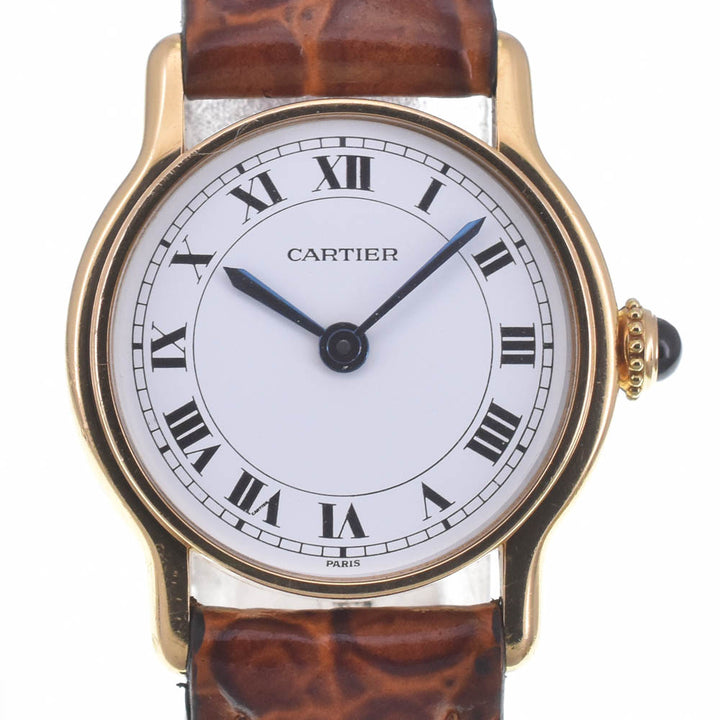 CARTIER Riviera SM vintage K18YG / leather white Dial Hand Winding Ladies
 Watch Z#141283