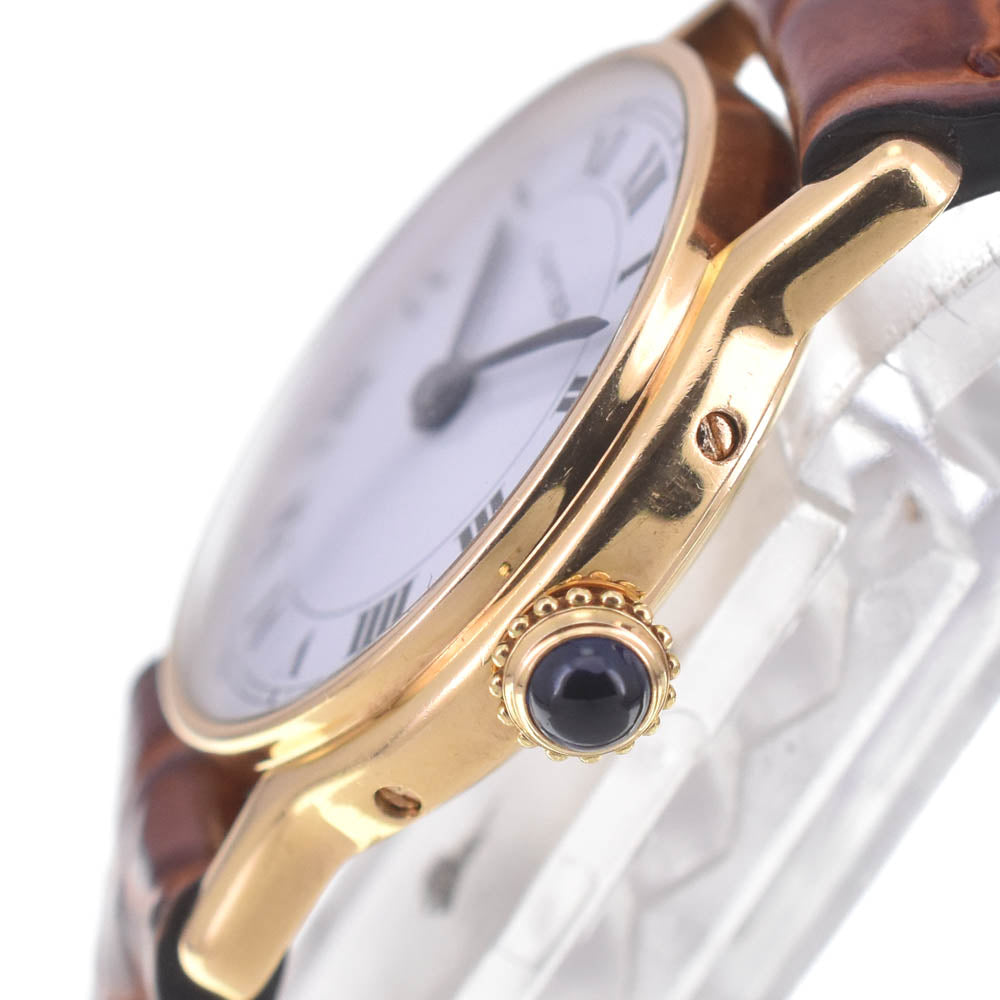 CARTIER Riviera SM vintage K18YG / leather white Dial Hand Winding Ladies
 Watch Z#141283