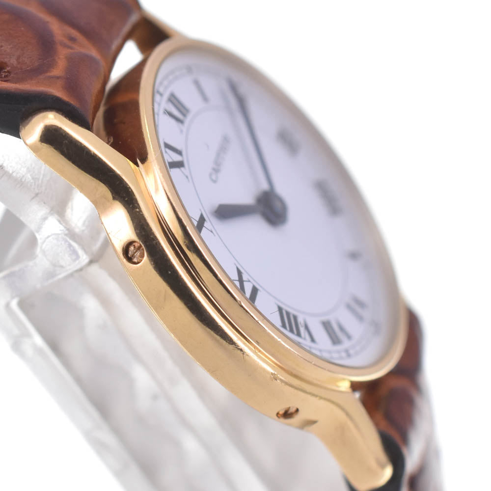 CARTIER Riviera SM vintage K18YG / leather white Dial Hand Winding Ladies
 Watch Z#141283
