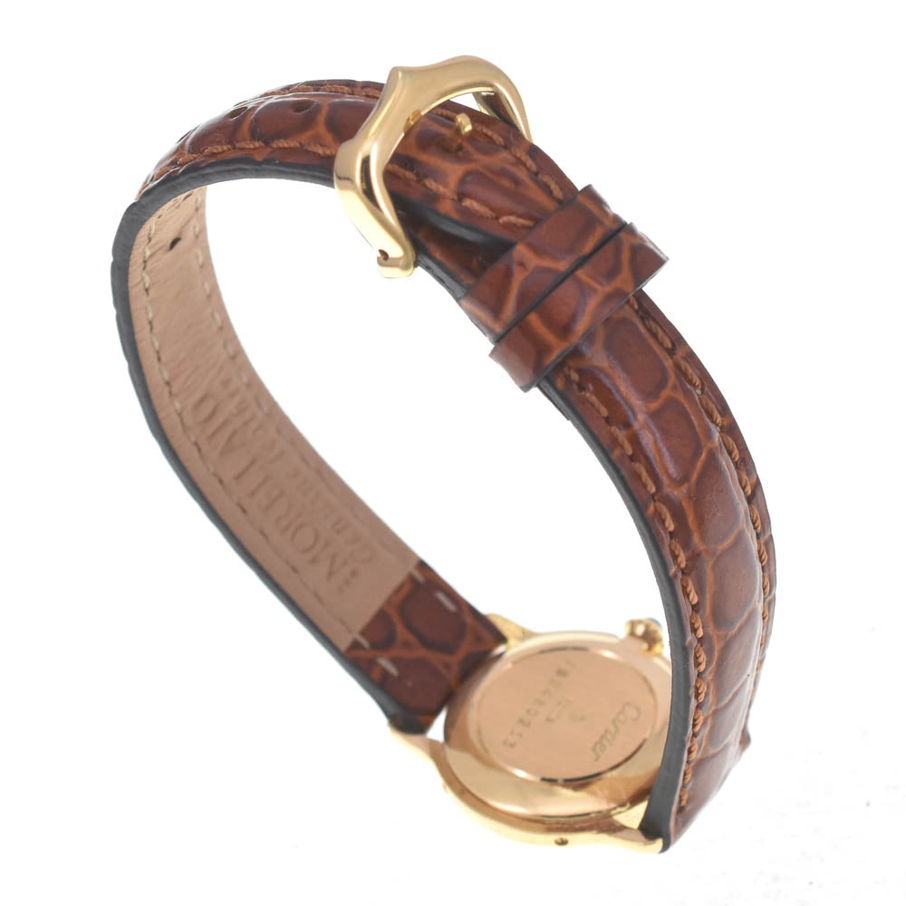 CARTIER Riviera SM vintage K18YG / leather white Dial Hand Winding Ladies
 Watch Z#141283
