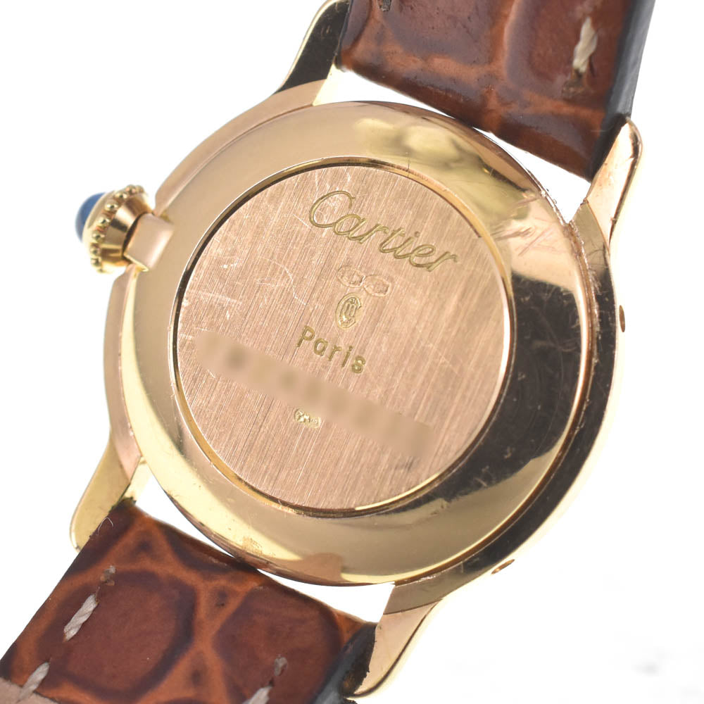 CARTIER Riviera SM vintage K18YG / leather white Dial Hand Winding Ladies
 Watch Z#141283