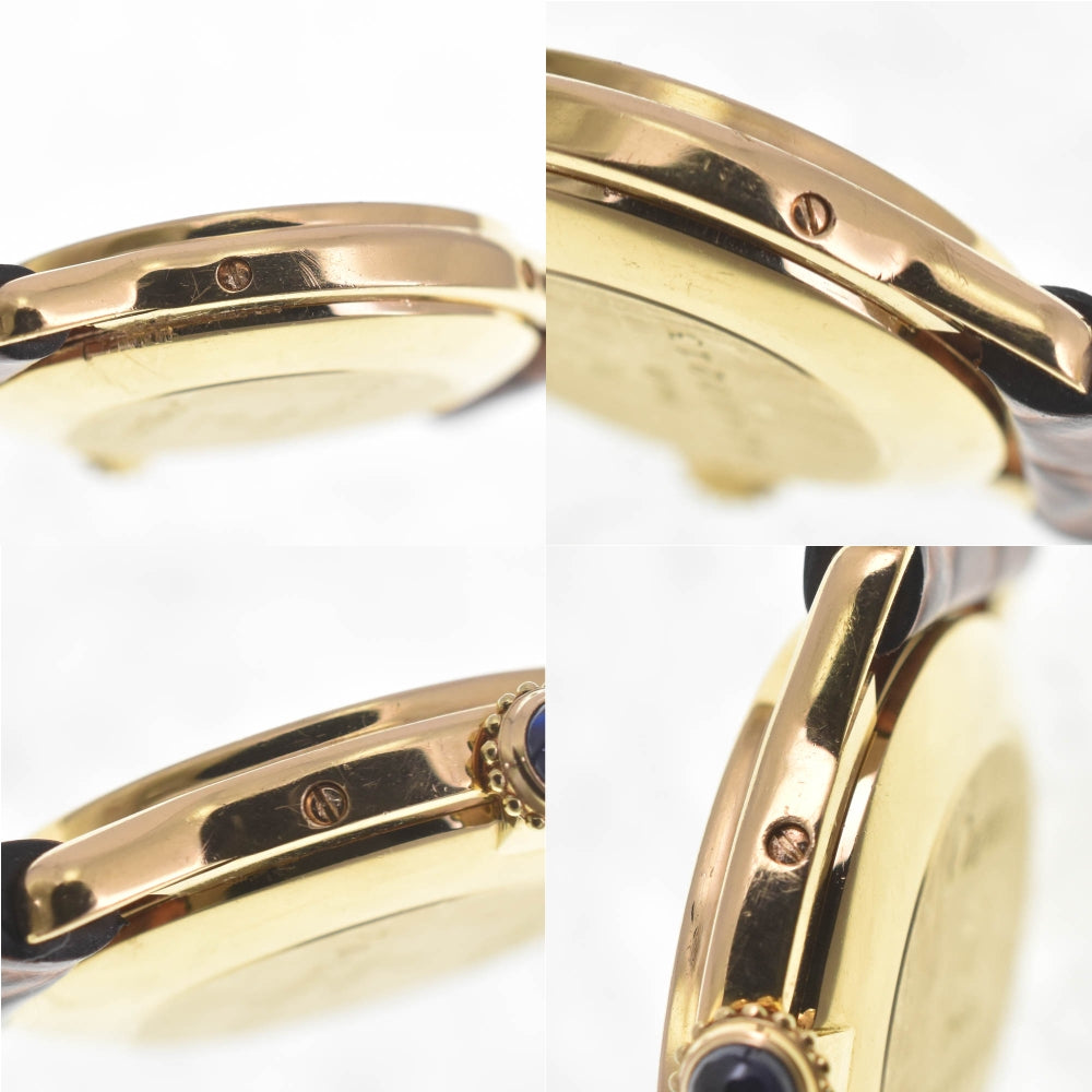 CARTIER Riviera SM vintage K18YG / leather white Dial Hand Winding Ladies
 Watch Z#141283