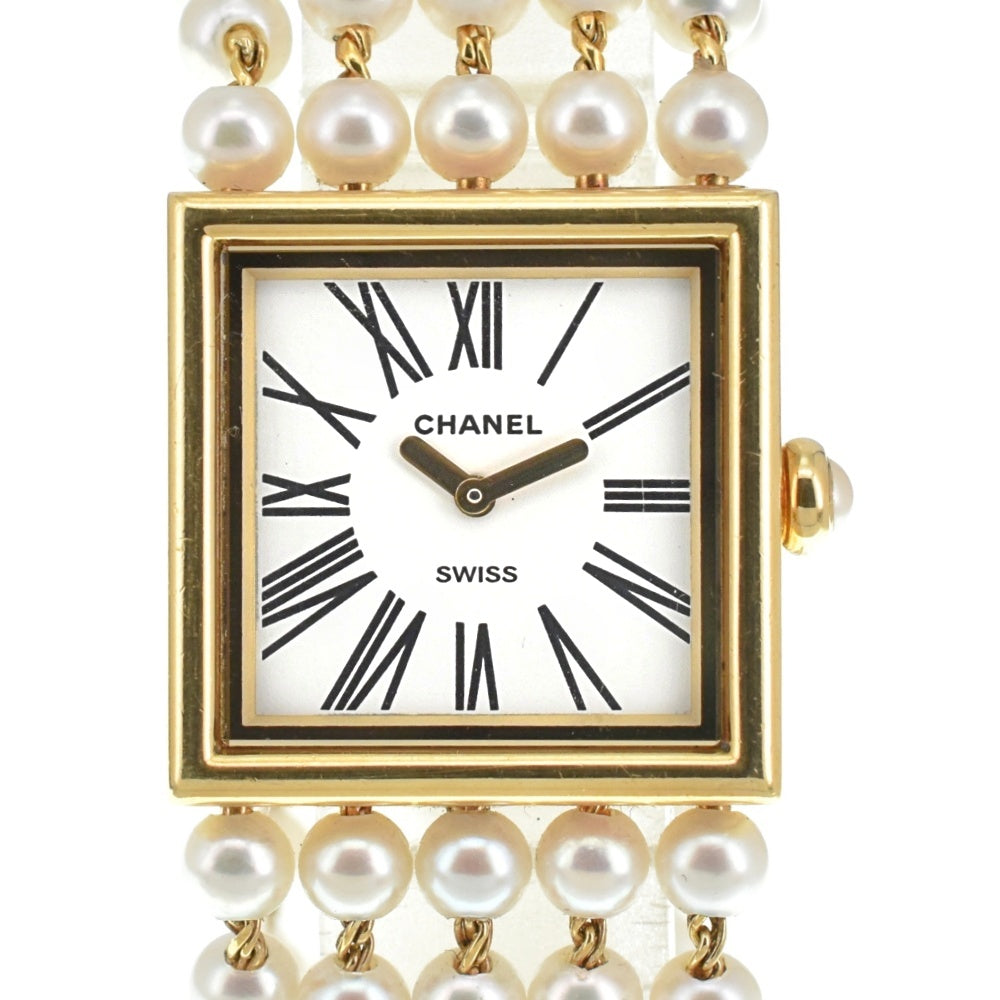CHANEL Mademoiselle XL H0007 K18YG/5-strand pearl white Dial Quartz Ladies
 Watch Z#141286