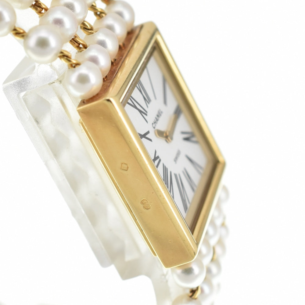 CHANEL Mademoiselle XL H0007 K18YG/5-strand pearl white Dial Quartz Ladies
 Watch Z#141286