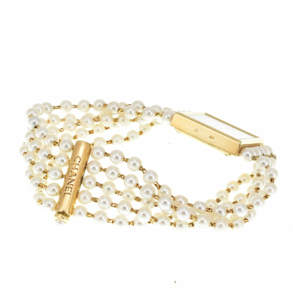 CHANEL Mademoiselle XL H0007 K18YG/5-strand pearl white Dial Quartz Ladies
 Watch Z#141286