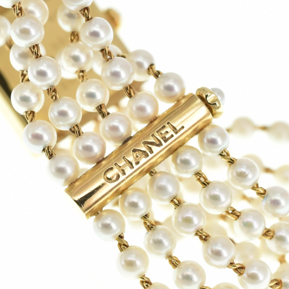 CHANEL Mademoiselle XL H0007 K18YG/5-strand pearl white Dial Quartz Ladies
 Watch Z#141286