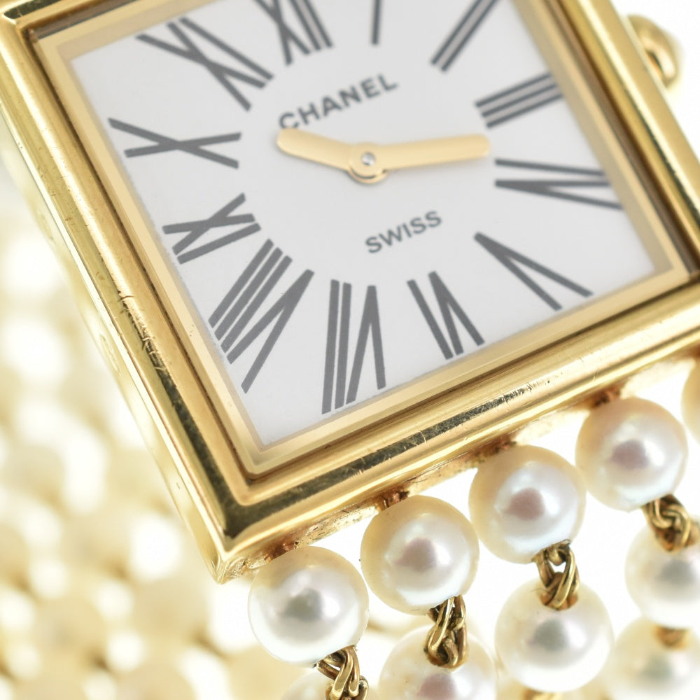 CHANEL Mademoiselle XL H0007 K18YG/5-strand pearl white Dial Quartz Ladies
 Watch Z#141286