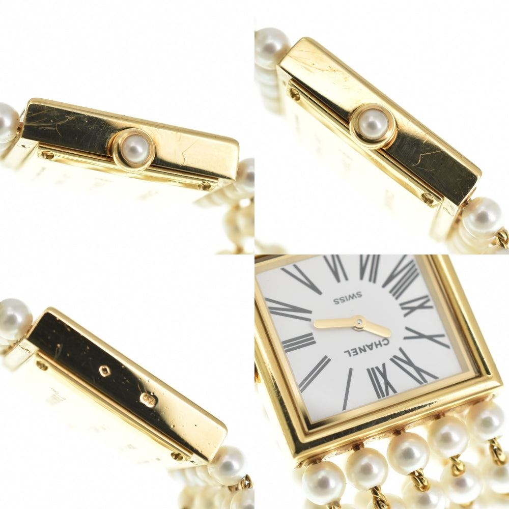 CHANEL Mademoiselle XL H0007 K18YG/5-strand pearl white Dial Quartz Ladies
 Watch Z#141286