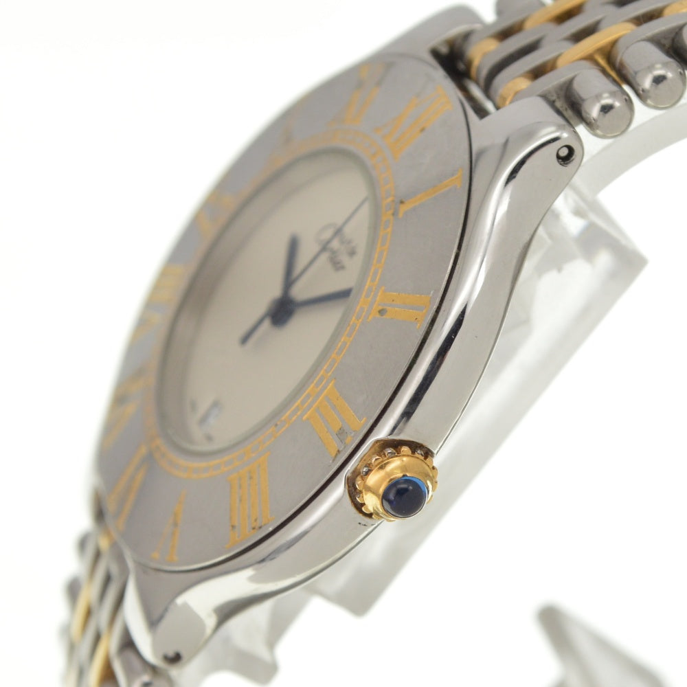 CARTIER Must21 Vantian XL W10052F4(126000P) vintage Date Ivory Dial Quartz Men's
 Watch R#141287