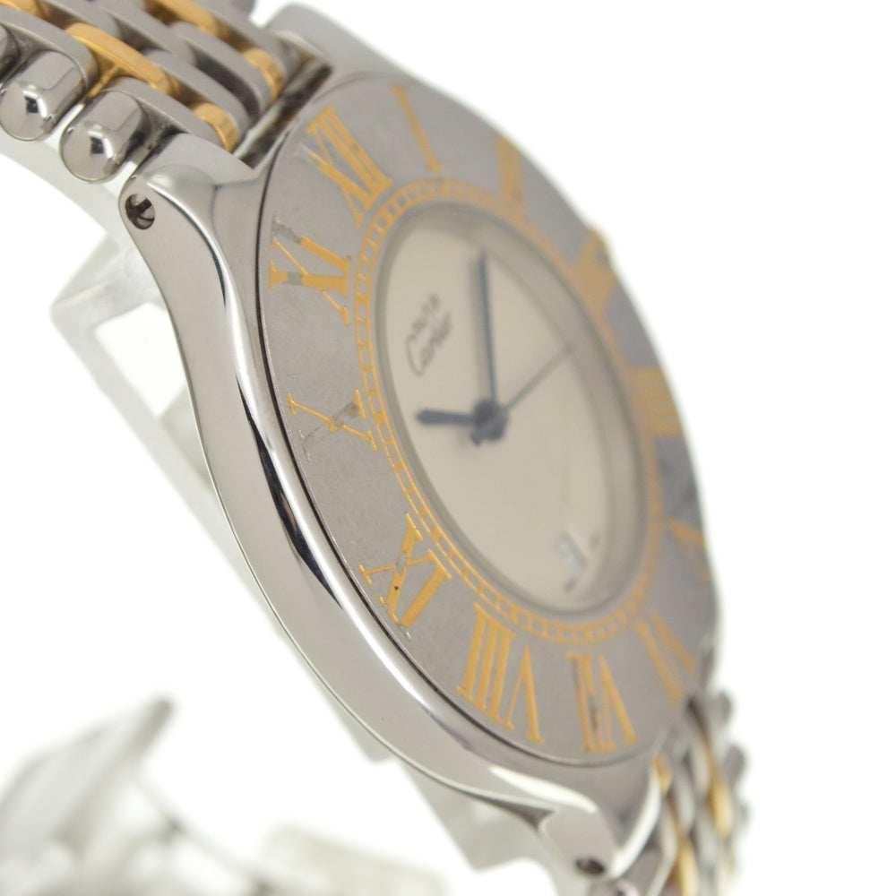 CARTIER Must21 Vantian XL W10052F4(126000P) vintage Date Ivory Dial Quartz Men's
 Watch R#141287