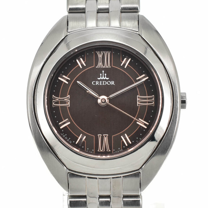 SEIKO CREDOR 4J81-0AN0/GSAS053 Brown Dial Quartz Ladies
 Watch R#141323