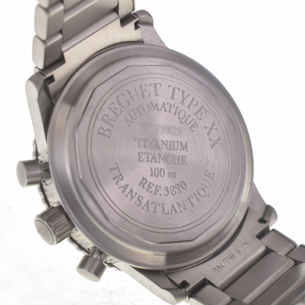 Breguet Transatlantic Type XX 3820TI/K2/TW9 Titanium Chronograph Date black Dial Automatic Men's
 Watch A#141326