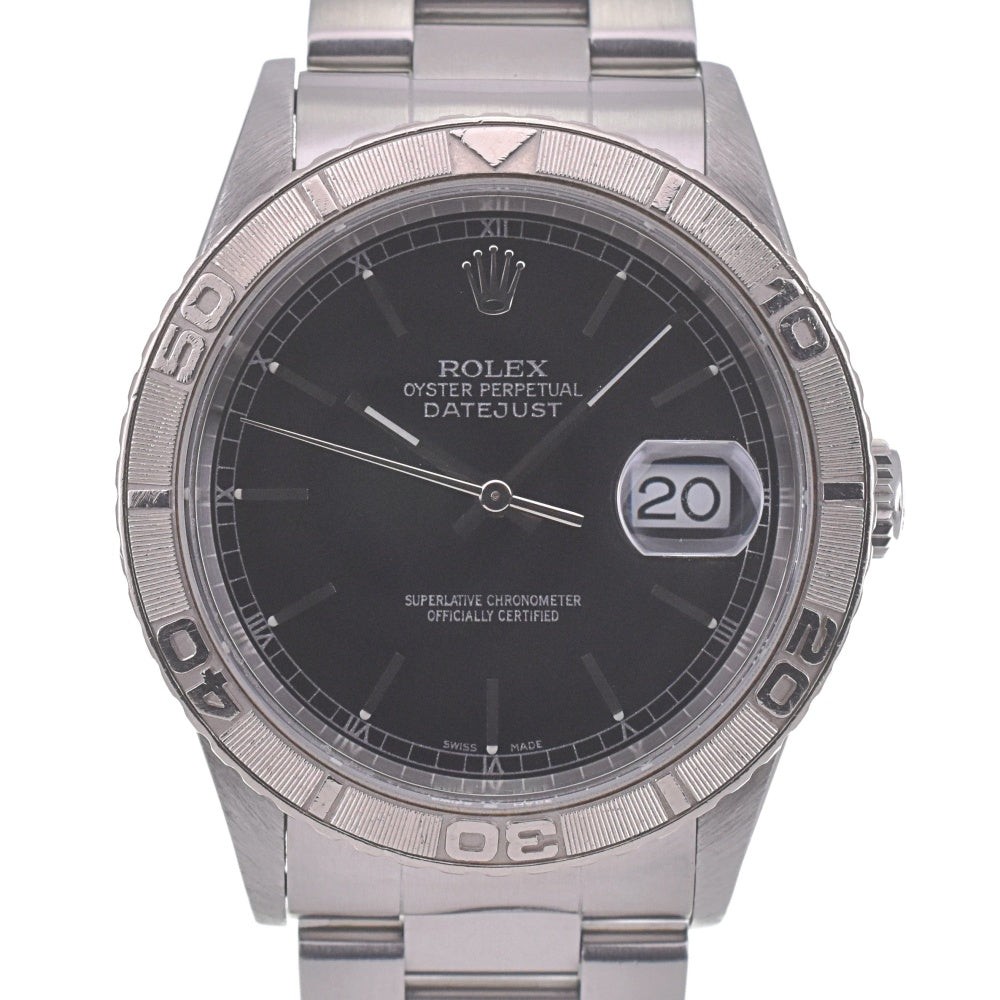 with paper ROLEX DATEJUST THUNDERBIRD 16264 vintage WG Bezel black Dial Automatic Men's
 Watch A#141328