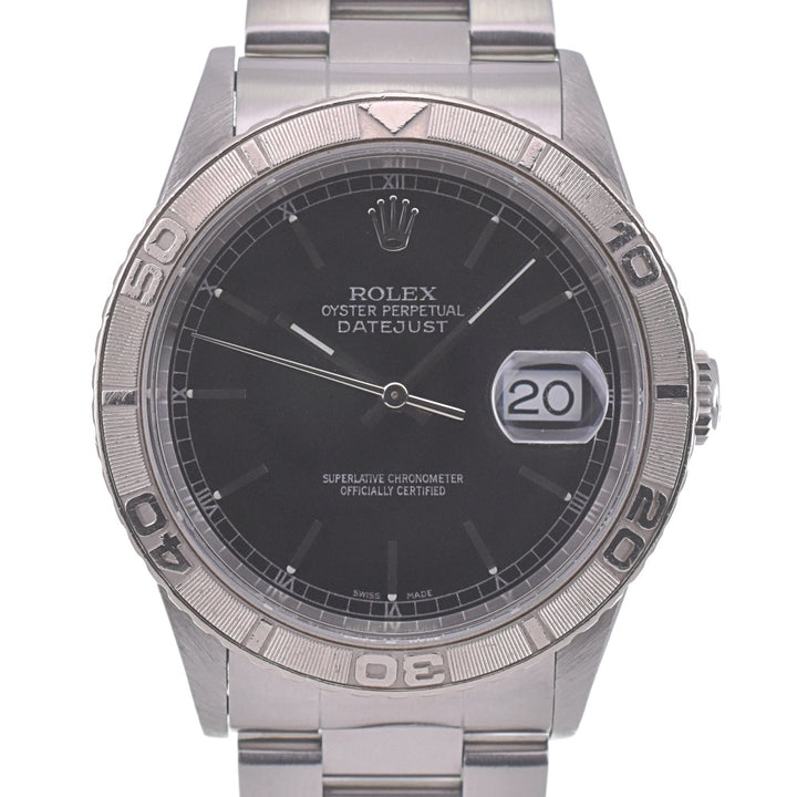 with paper ROLEX DATEJUST THUNDERBIRD 16264 vintage WG Bezel black Dial Automatic Men's
 Watch A#141328